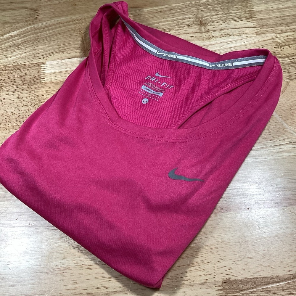 Women's Nike Plus Size Running Racerback Drifit Workout Tank Top- Pink-‎ 2X